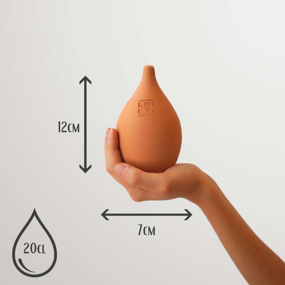 Vas de auto-udare plante "Stea" LUTOYA, decorativ, ceramic, lut, natural, 200 ml