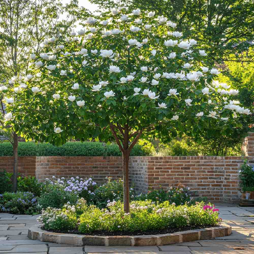 Magnolie Loebneri Merrill, arbust decorativ cu flori albe parfumate, rezistenta frig