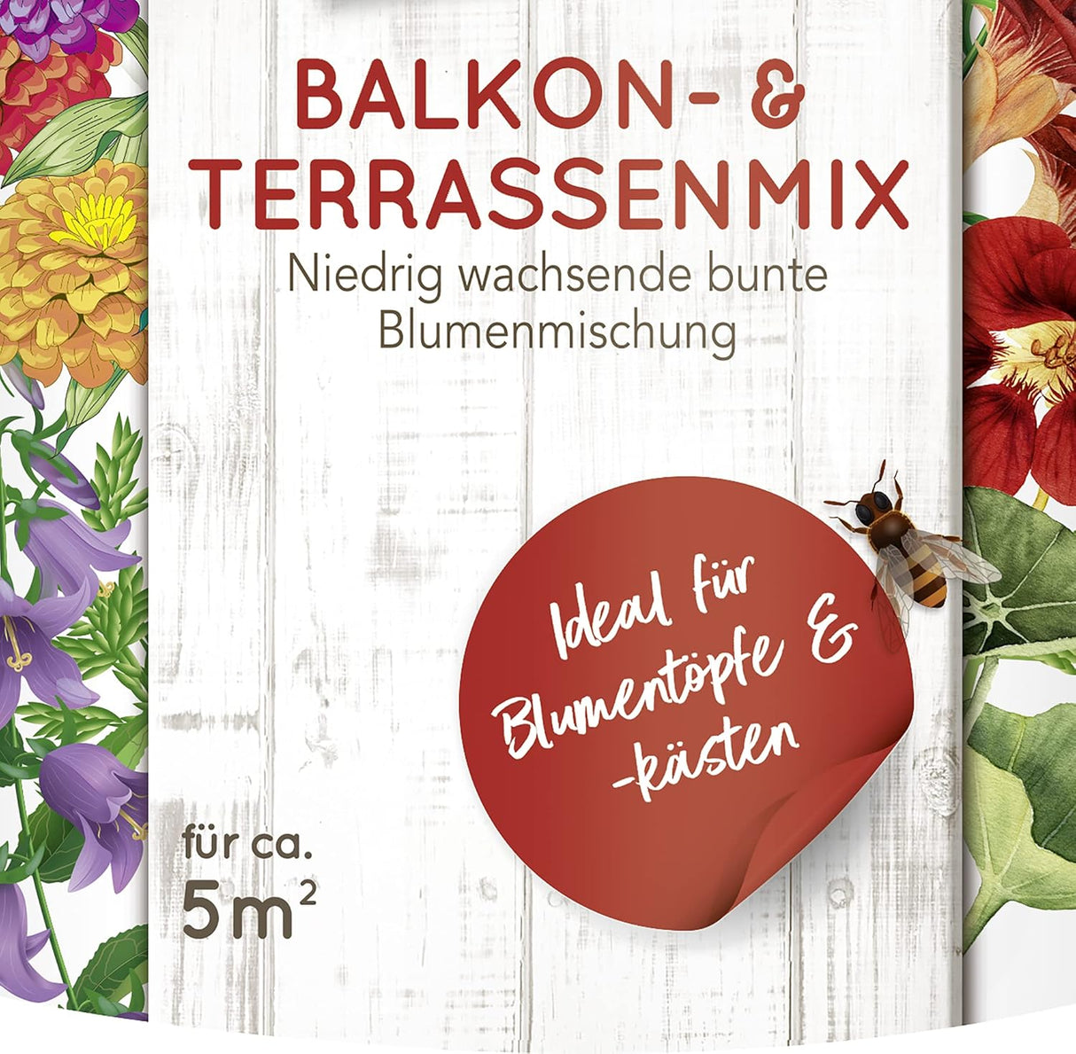 Seminte mix flori pentru balcon si terasa GREENFIELD RENATURA, pentru ghivece si jardiniere, acoperire, 285 g, 5 m²