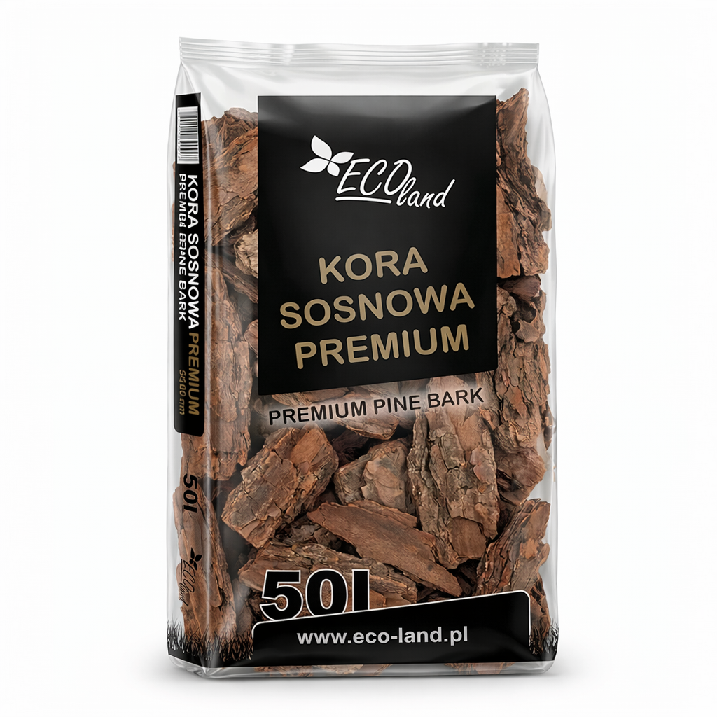 Scoarta Decorativa de Pin Premium 50-100 mm, sac de 50 litri, protejeaza radacinile plantelor de frig si caldura