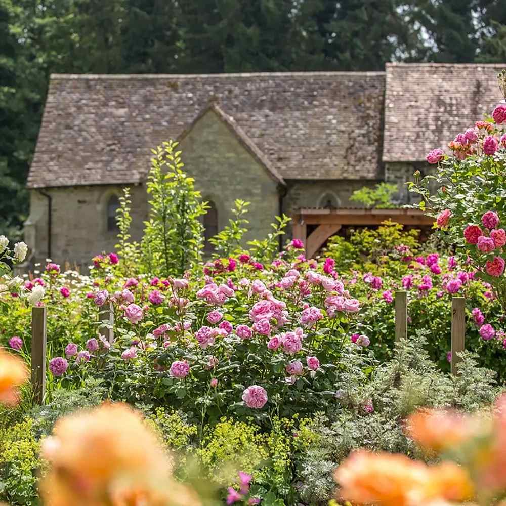 Trandafir englezesc David Austin The Ancient Mariner - trandafir roz intens, flori duble, parfum puternic, inflorire repetata