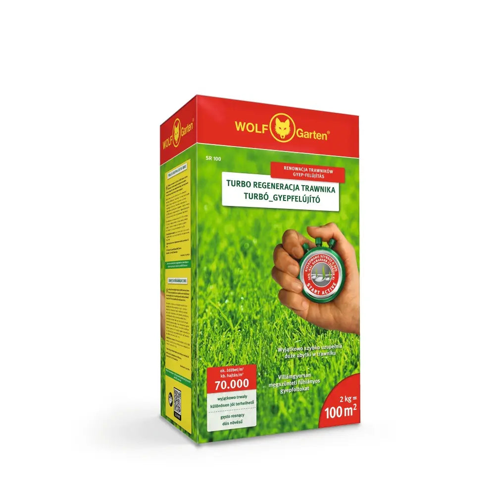 Seminte gazon Wolf-Garten SR50, gazon regenerant Wolf-Garten Turbo Reseeding – Germinare rapida si gazon dens 2 kg, 100 m²