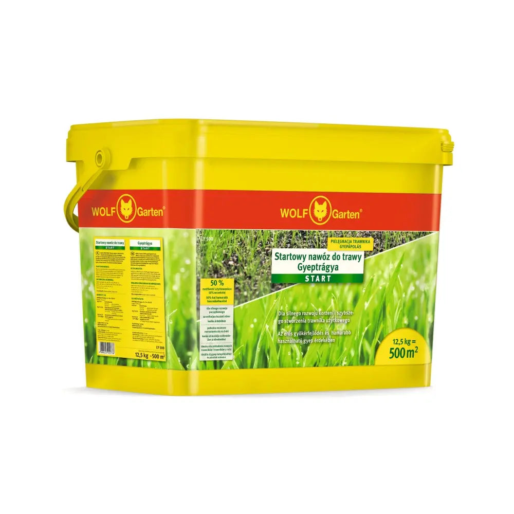 Ingrasamant gazon Starter Wolf Garten, 12.5 kg pentru 500 mp, creste rapiditatea incoltirii