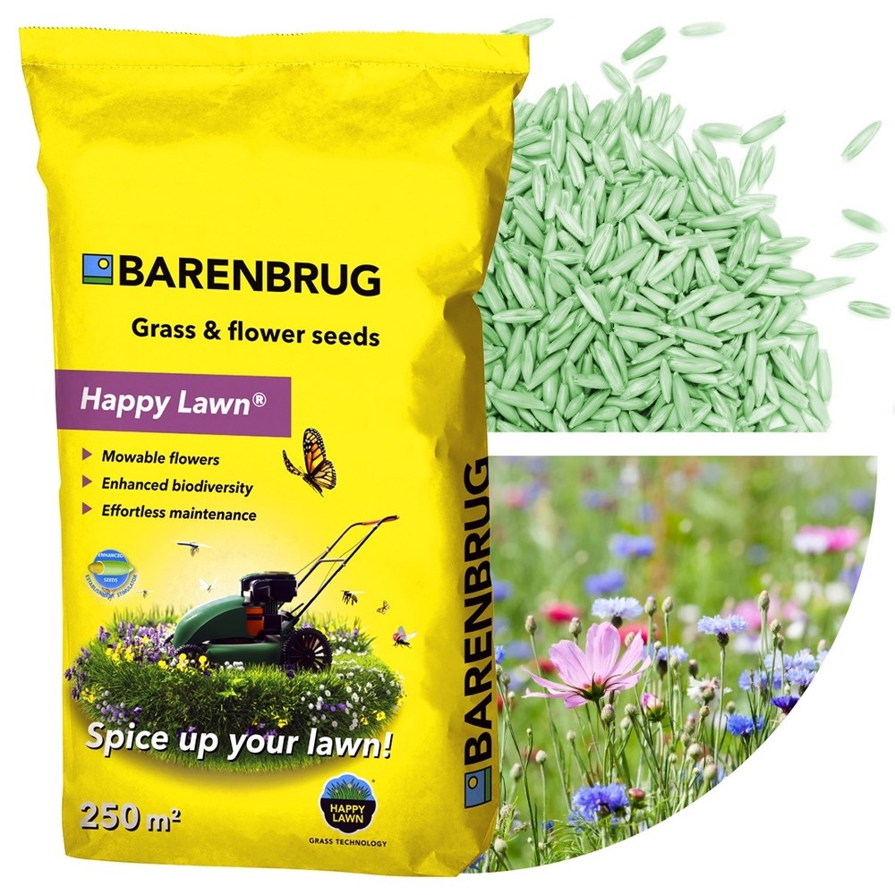 Seminte gazon cu flori Happy Lawn Barenbrug 5 kg, gazon natural cu flori si biodiversitate, pentru 250 mp