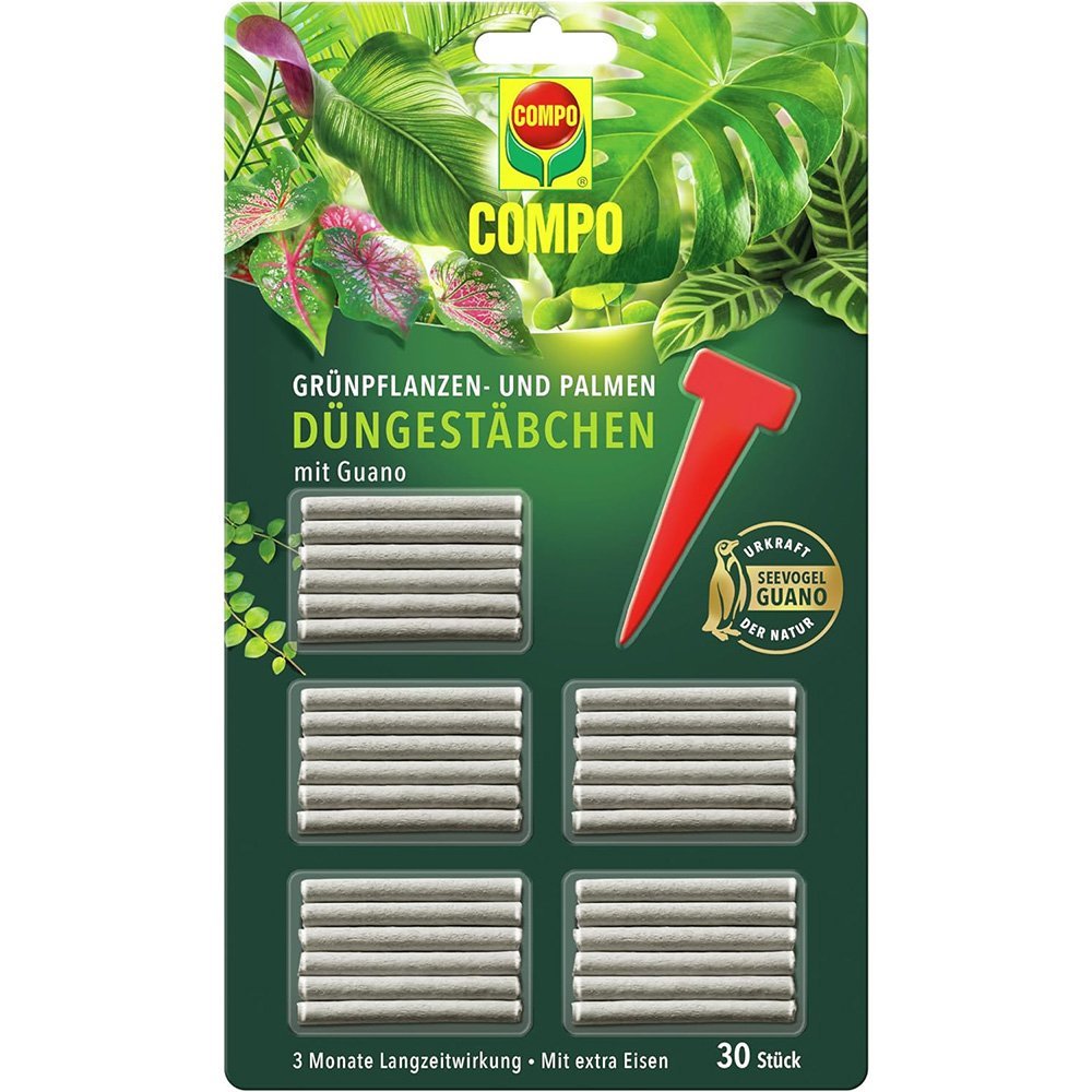Batoane de Ingrasamant pentru Plante Infloritoare cu Guano, 30 de bucati, Efect de Lunga Durata 3 Luni, COMPO