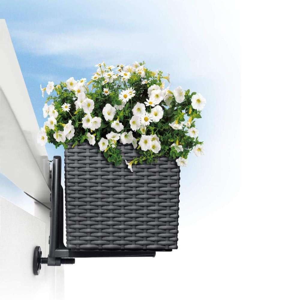 Suport de Prindere Lechuza Balconera, Negru, compatibil cu dimensiuni 50 si 80, plastic durabil, reglaj cu surub