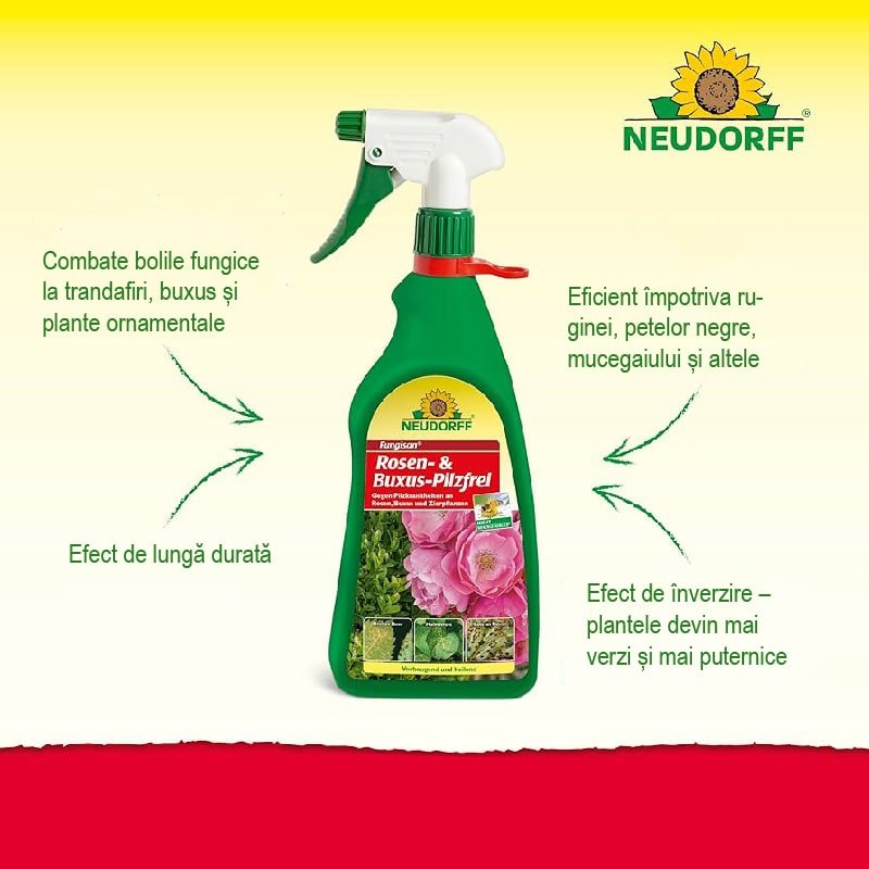 Fungicid pentru Trandafiri si Buxus, 1 l, Contra Bolilor Fungice, NEUDORFF