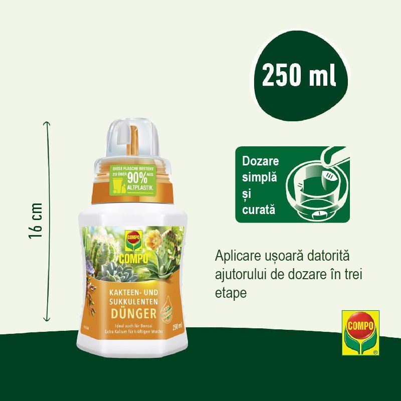 Ingrasamant Lichid pentru Cactusi si Plante Suculente, 250 ml, COMPO