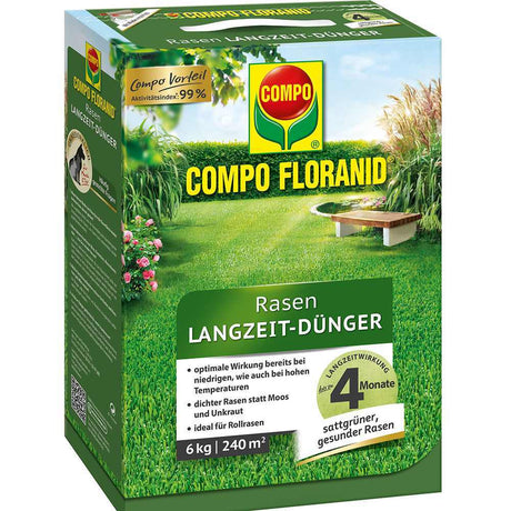 Ingrasamant Organic pentru Gazon, 6 kg pentru 240 m², Efect de Lunga Durata, COMPO - VERDENA-6 kg