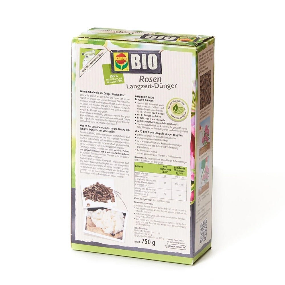 Ingrasamant Organic pentru Trandafiri & Plante Infloritoare de Lunga Durata 750g cu Lana de Oaie, COMPO