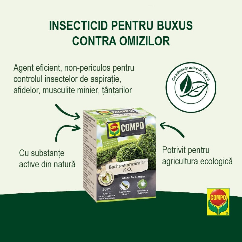 Insecticid pentru Buxus contra Omizilor, 50 ml, COMPO