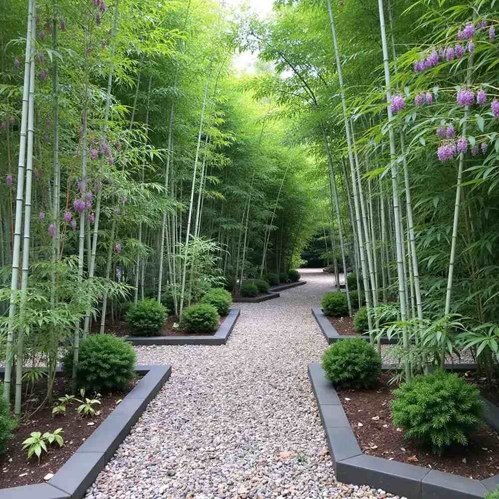 Bambus de Gradina Gri Gigant (Phyllostachys) Henon, bambus decorativ rezistent la ger, crestere rapida, ideal pentru gard viu