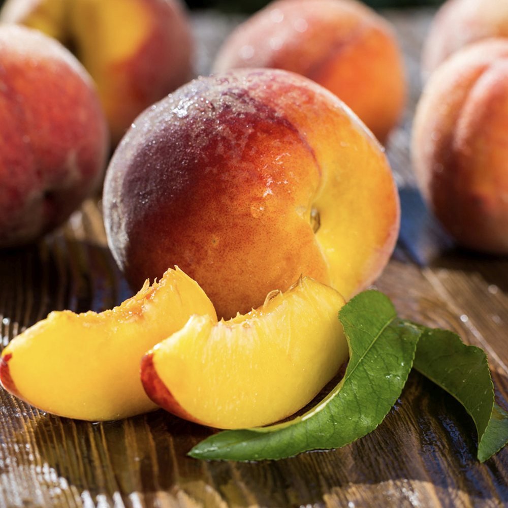 Piersic (Prunus persica), cu fructe dulci galbene
