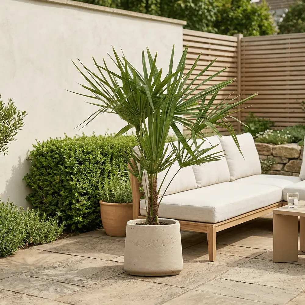 Palmier Morisca Trachycarpus Fortunei, 80 cm, rezistent la ger, frunzis exotic, crestere moderata