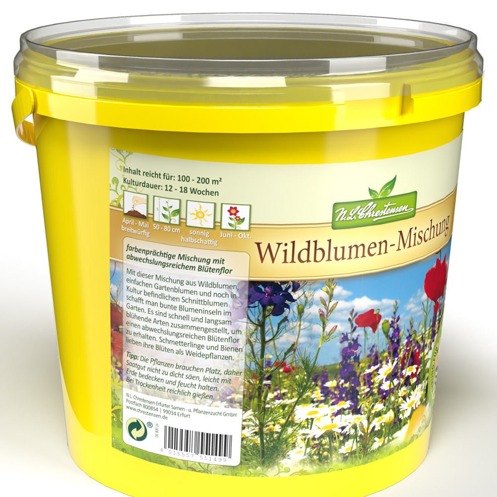 Amestec de seminte flori salbatice, livrat in galeata de 1L, pentru 100 - 200 m²