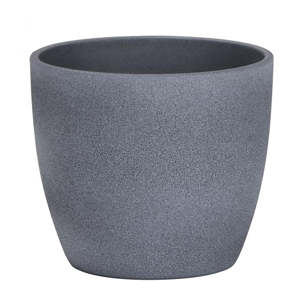 Ghiveci plante rotund Ceramic Scheurich, Ø 14 cm, H12,4 cm, Gri Inchis