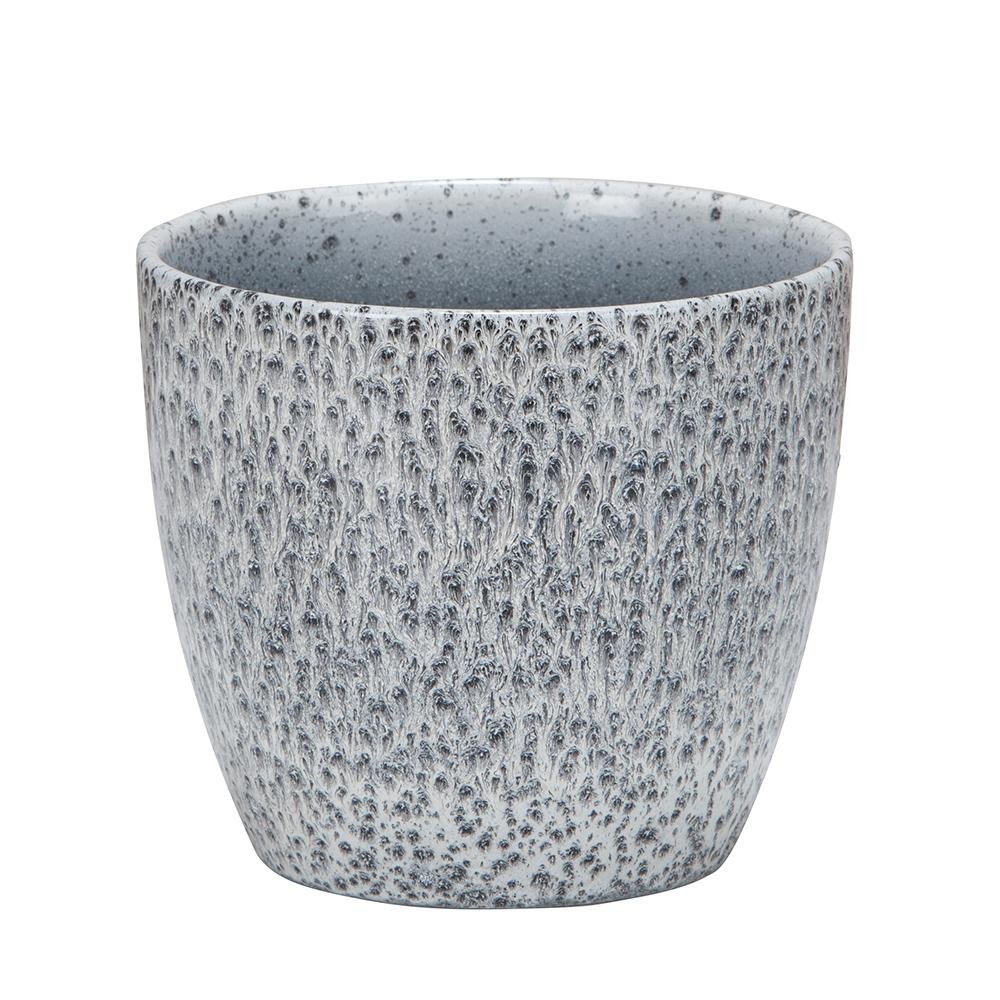 Ghiveci plante rotund Ceramic Scheurich, Ø 14 cm, H12,4 cm, Gri Marmorat