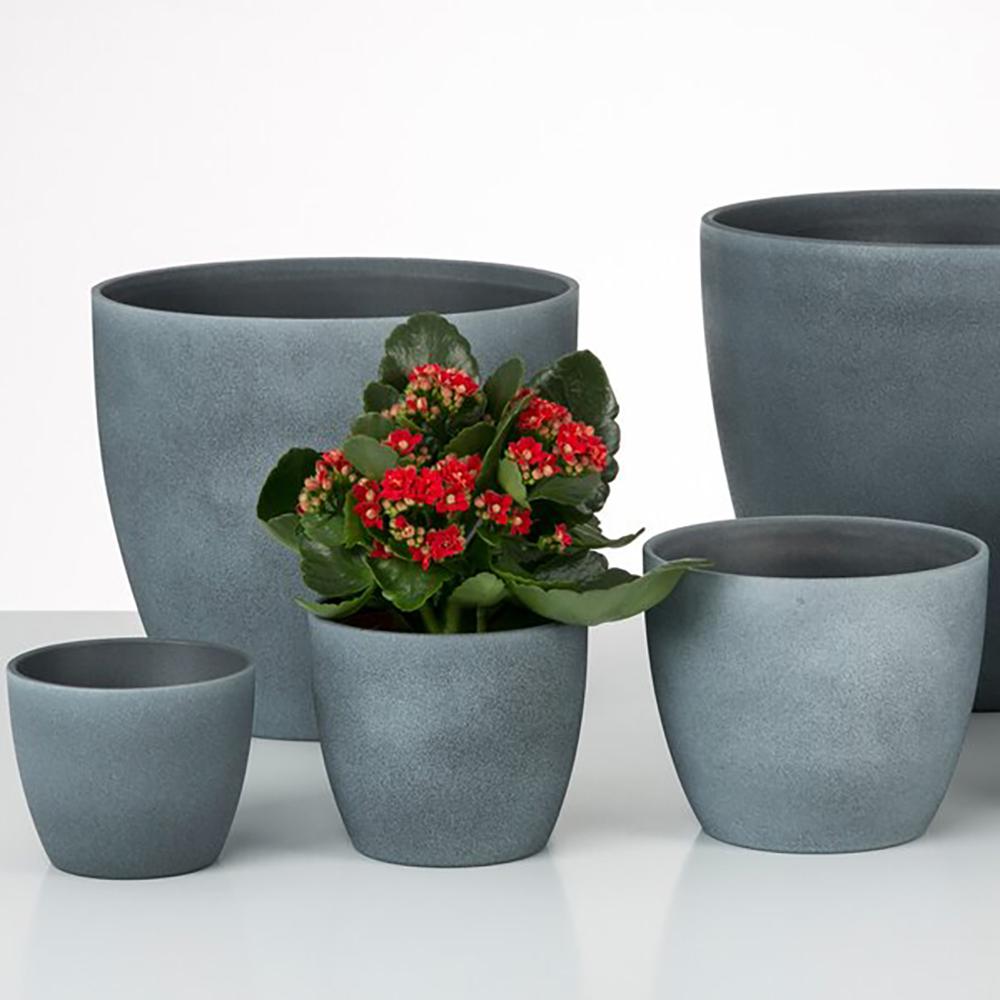 Ghiveci plante rotund Ceramic Scheurich, Ø 16 cm, H14 cm, Gri Inchis