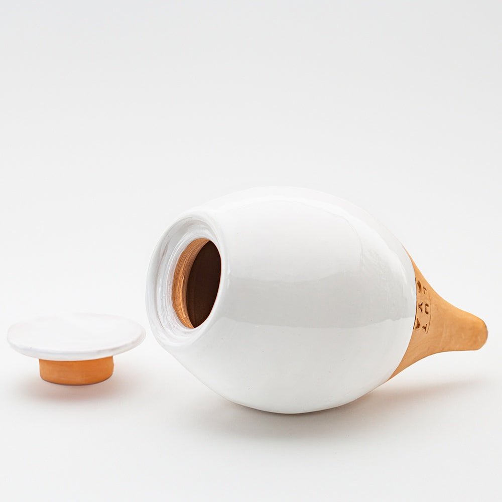 Vas de auto-udare plante alb LUTOYA, decorativ, ceramic, lut, natural, 200 ml