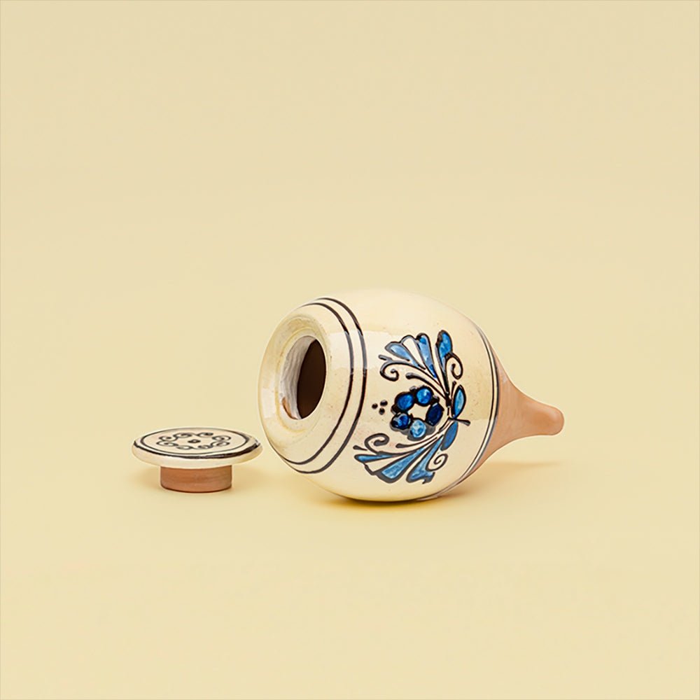 Vas de auto-udare plante ''Motive Traditionale''LUTOYA, decorativ, ceramic, lut, natural, 350 ml