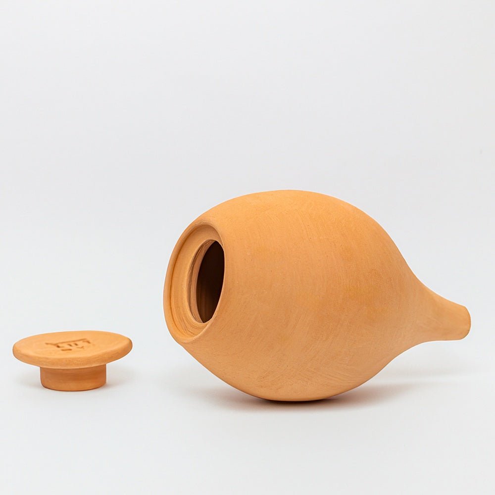 Vas de auto-udare plante portocaliu LUTOYA, decorativ, ceramic, lut, natural, 200 ml