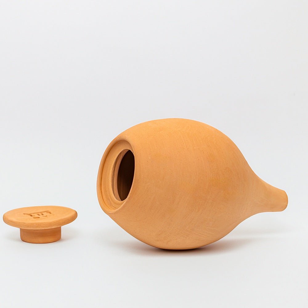 Vas de auto-udare plante portocaliu LUTOYA, decorativ, ceramic, lut, natural, 350 ml