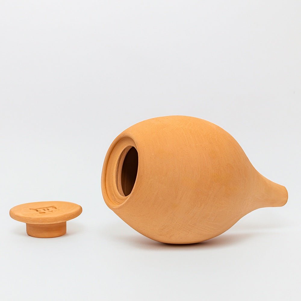 Vas de auto-udare plante portocaliu LUTOYA, decorativ, ceramic, lut, natural, 700 ml