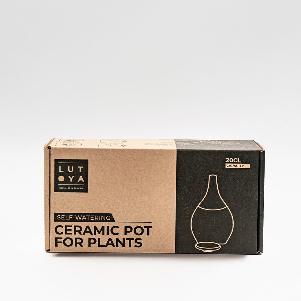 Vas de auto-udare plante roz LUTOYA, decorativ, ceramic, lut, natural, 200 ml