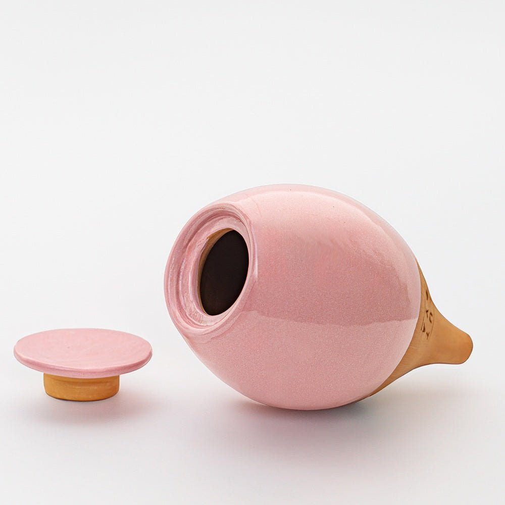 Vas de auto-udare plante roz LUTOYA, decorativ, ceramic, lut, natural, 700 ml