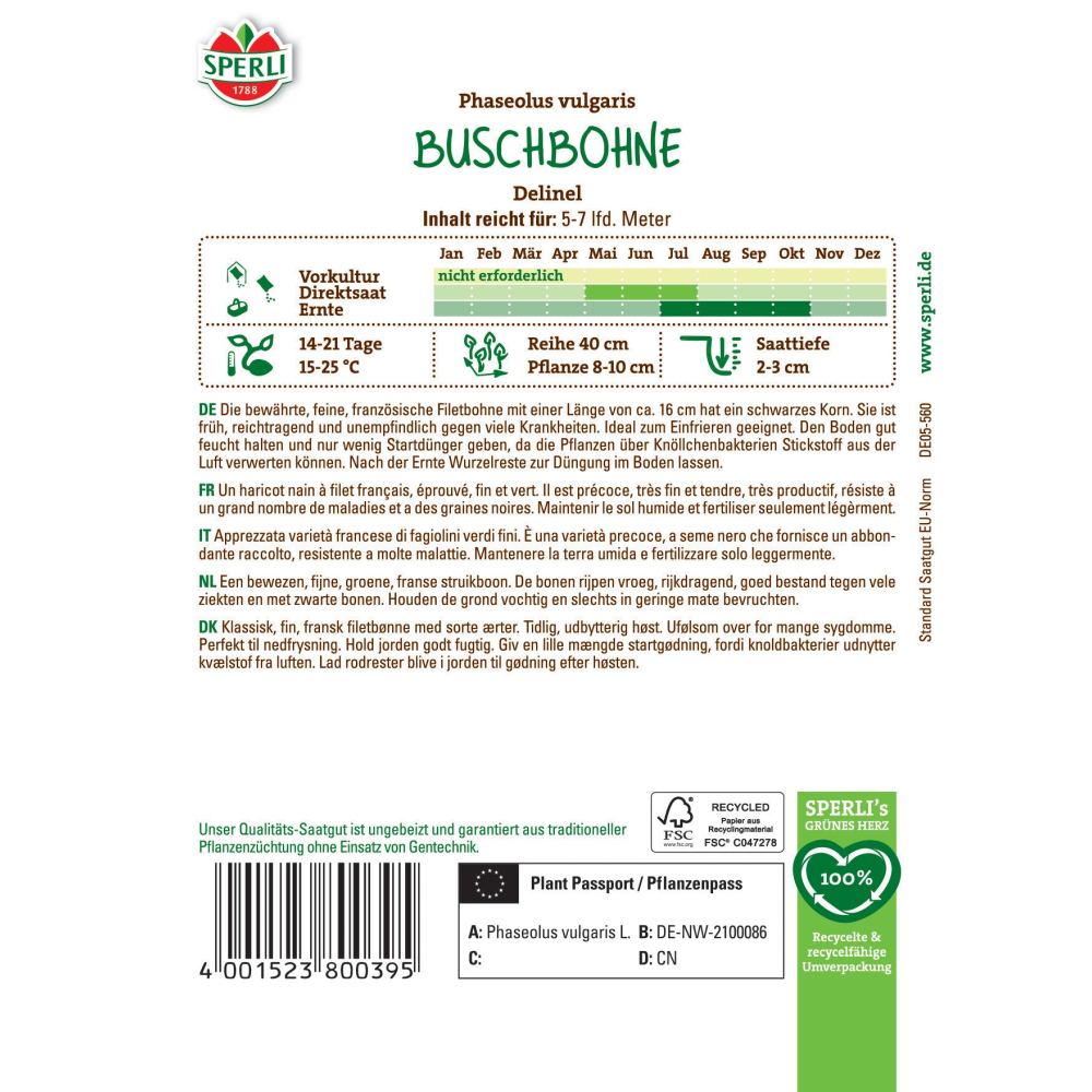 Seminte fasole pitica Delinel