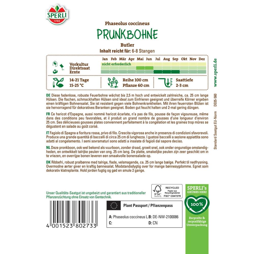 Seminte fasole urcatoare Butler