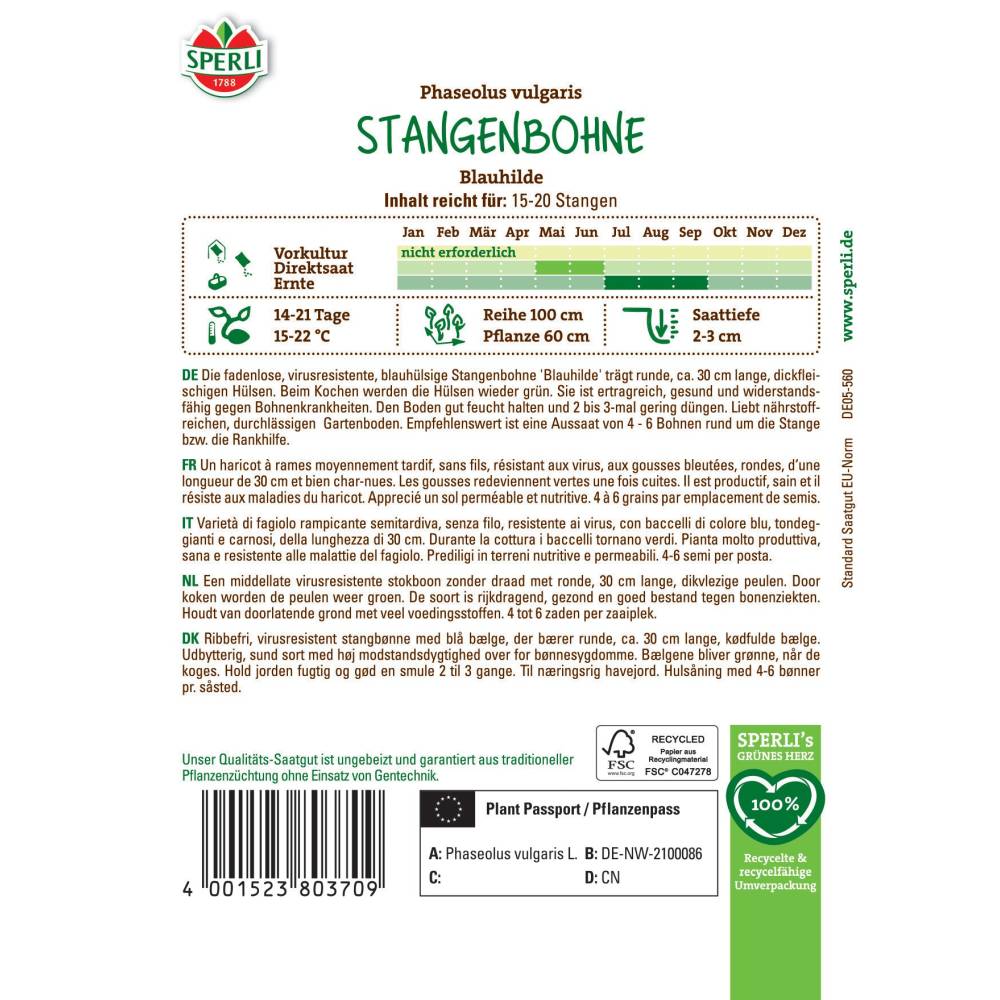 Seminte fasole urcatoare Blauhilde
