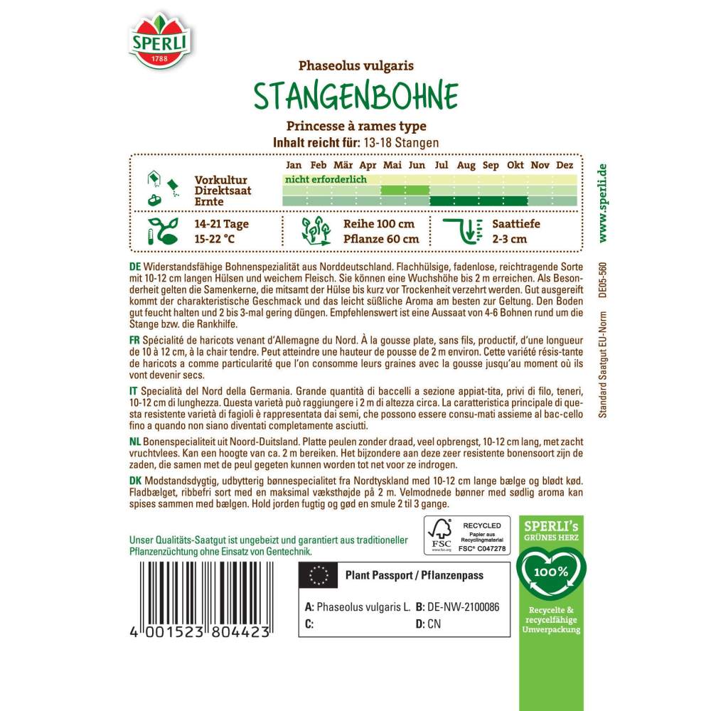 Seminte fasole urcatoare Princesse