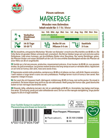 Seminte mazare Wunder von Kelvedon