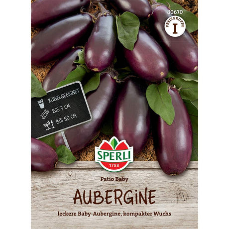 Seminte de vinete Patio Baby F1 – ideale pentru ghiveci, fructe compacte, ajunge pentru 5 Plante