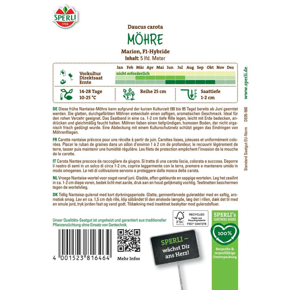 Seminte morcovi Marion