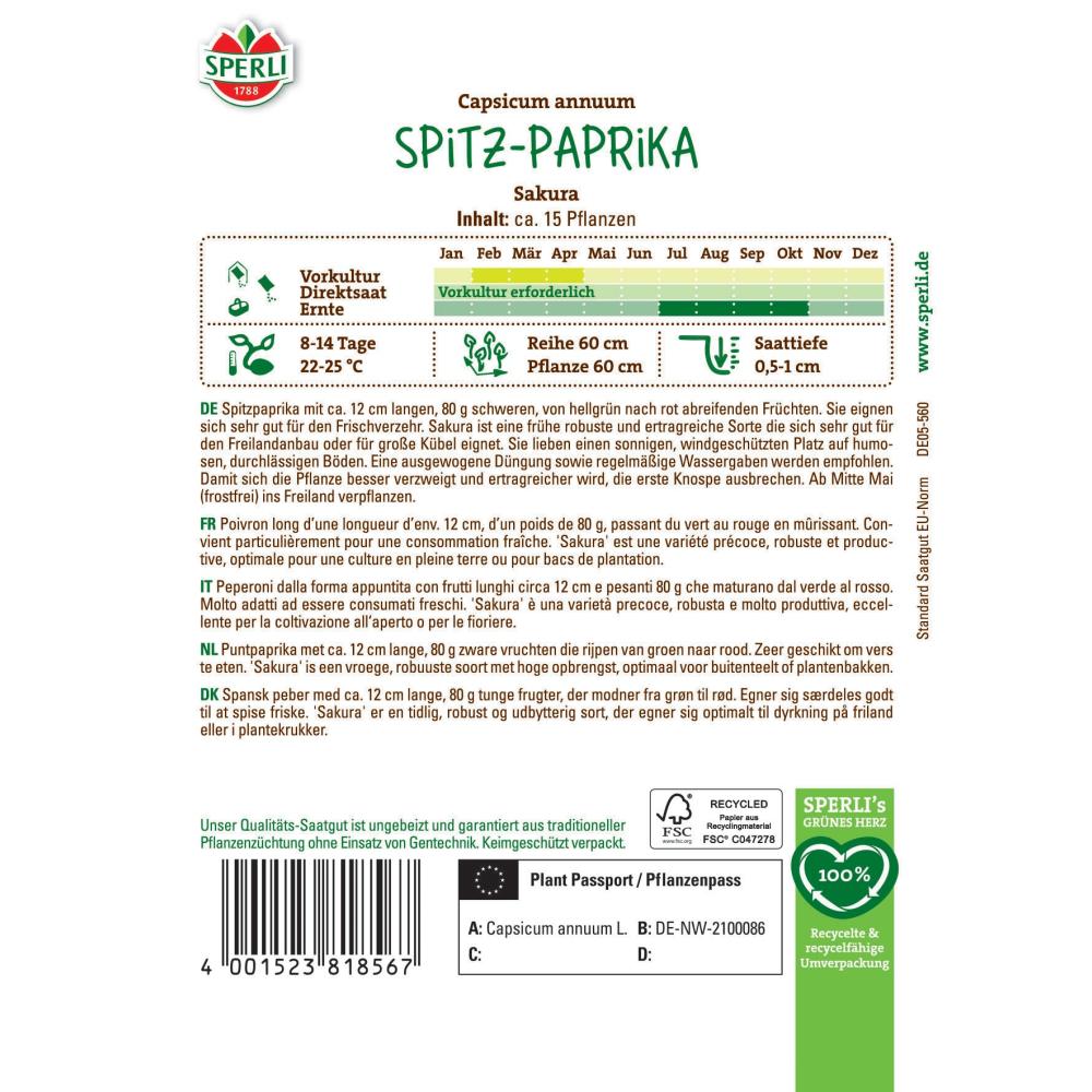 Seminte ardei capia Sakura