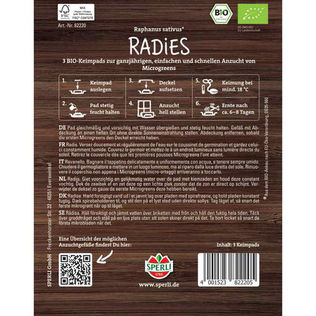 Pad refill Microgreens – ridiche pentru germinare rapida, 3 Pads, cu protectie germinatie