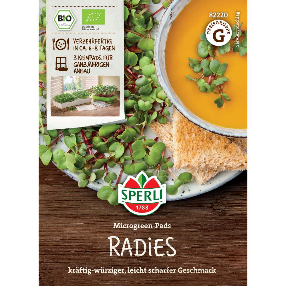 Pad refill Microgreens – ridiche pentru germinare rapida, 3 Pads, cu protectie germinatie