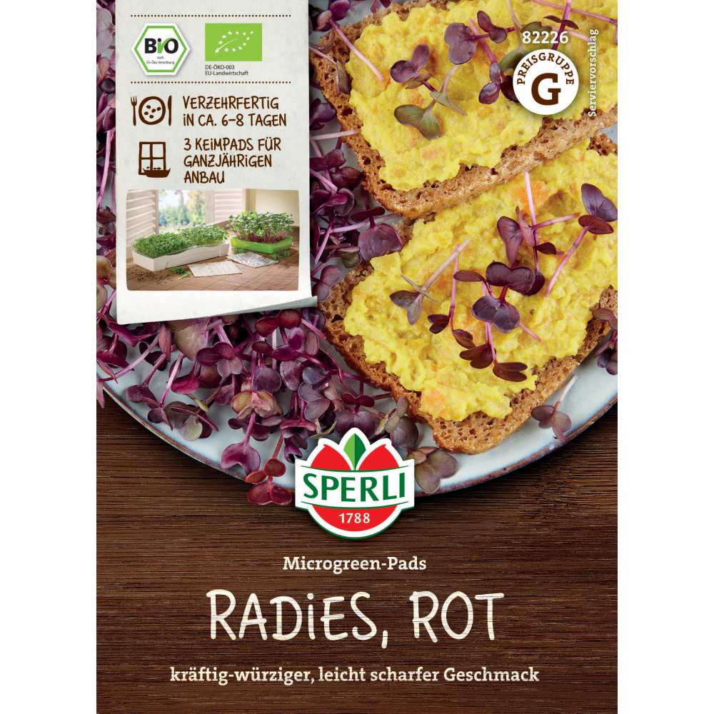 Pad refill Microgreens – ridiche rosie, pentru completare, 3 Bucata, cu protectie germinatie
