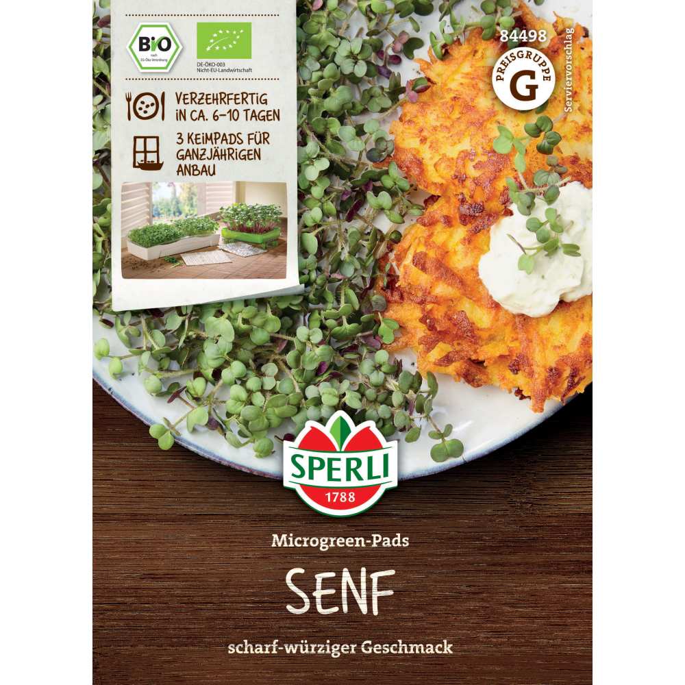 Pad refill Microgreens – seminte de mustar alb, 3 Pads, cu protectie germinatie