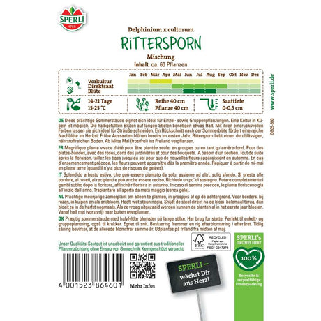 Seminte de delfinium – amestec de flori inalte si elegante, ajunge pentru 60 Plante, cu protectie germinatie