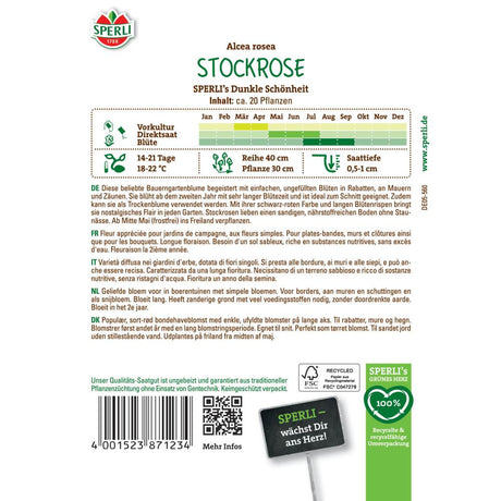 Seminte de nalba de gradina SPERLI Dunkle Schonheit – flori mari si intense, ajunge pentru 20 Plante, cu protectie germinatie