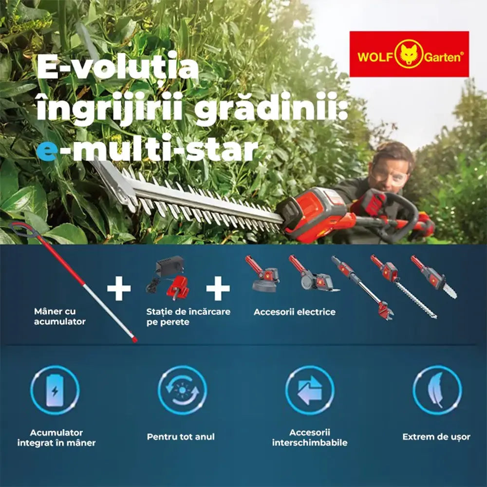 Perie electrica Multi-Star pentru curatarea suprafetelor Wolf-Garten BR 16 EM, ideala pentru alei si terase