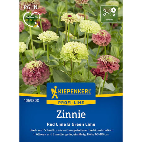 Seminte de zinnia Red Lime & Green Lime – contrast cromatic spectaculos, ajunge pentru 20 Plante