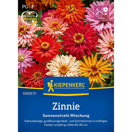 Seminte de zinnia Sonnenstrahl – amestec luminos, ajunge pentru 50 Plante