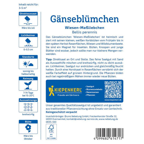 Seminte de margarete de camp, ajunge pentru 3 - 5 m²