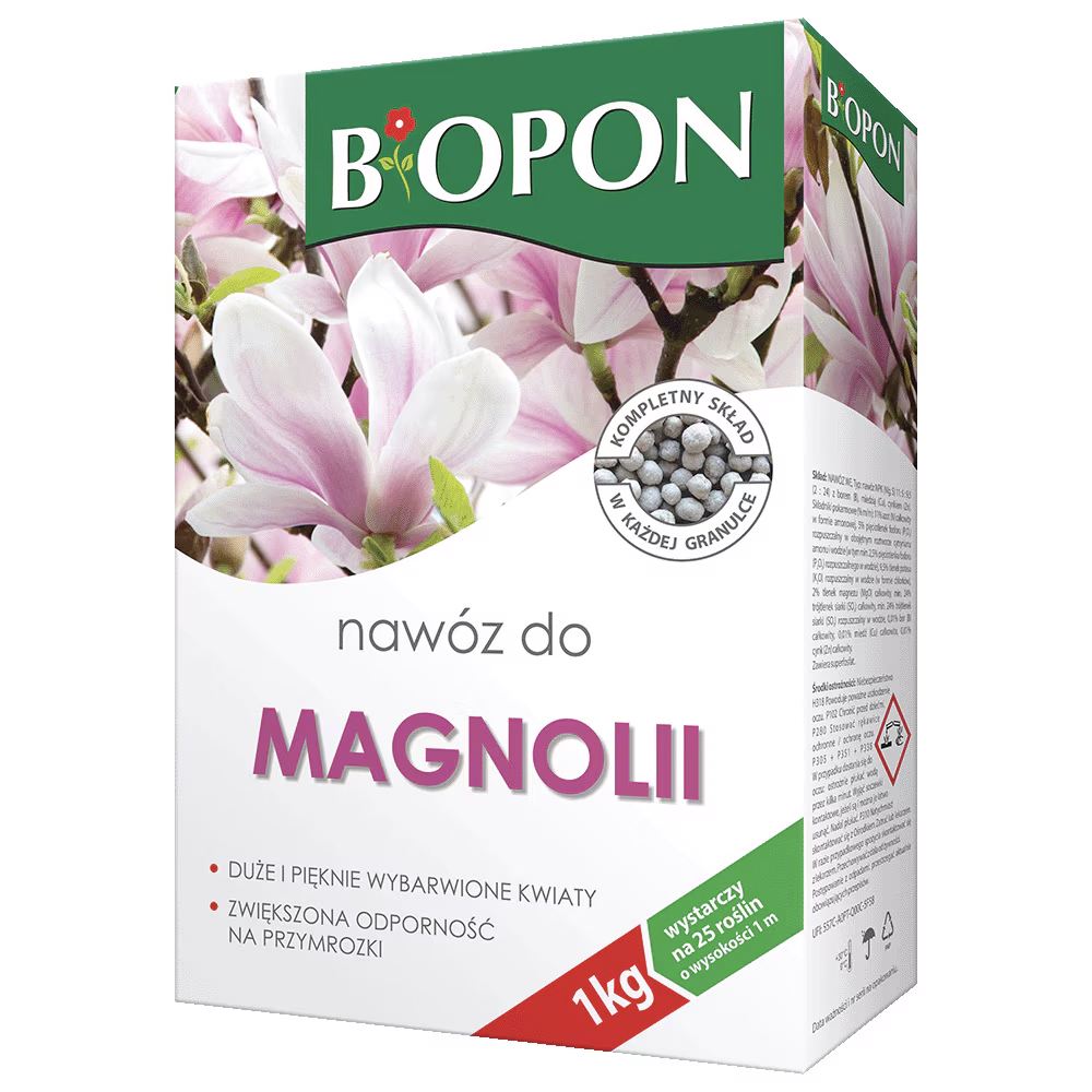 Ingrasamant granulat BIOPON pentru magnolii, flori intense si rezistenta la inghet, 1 kg