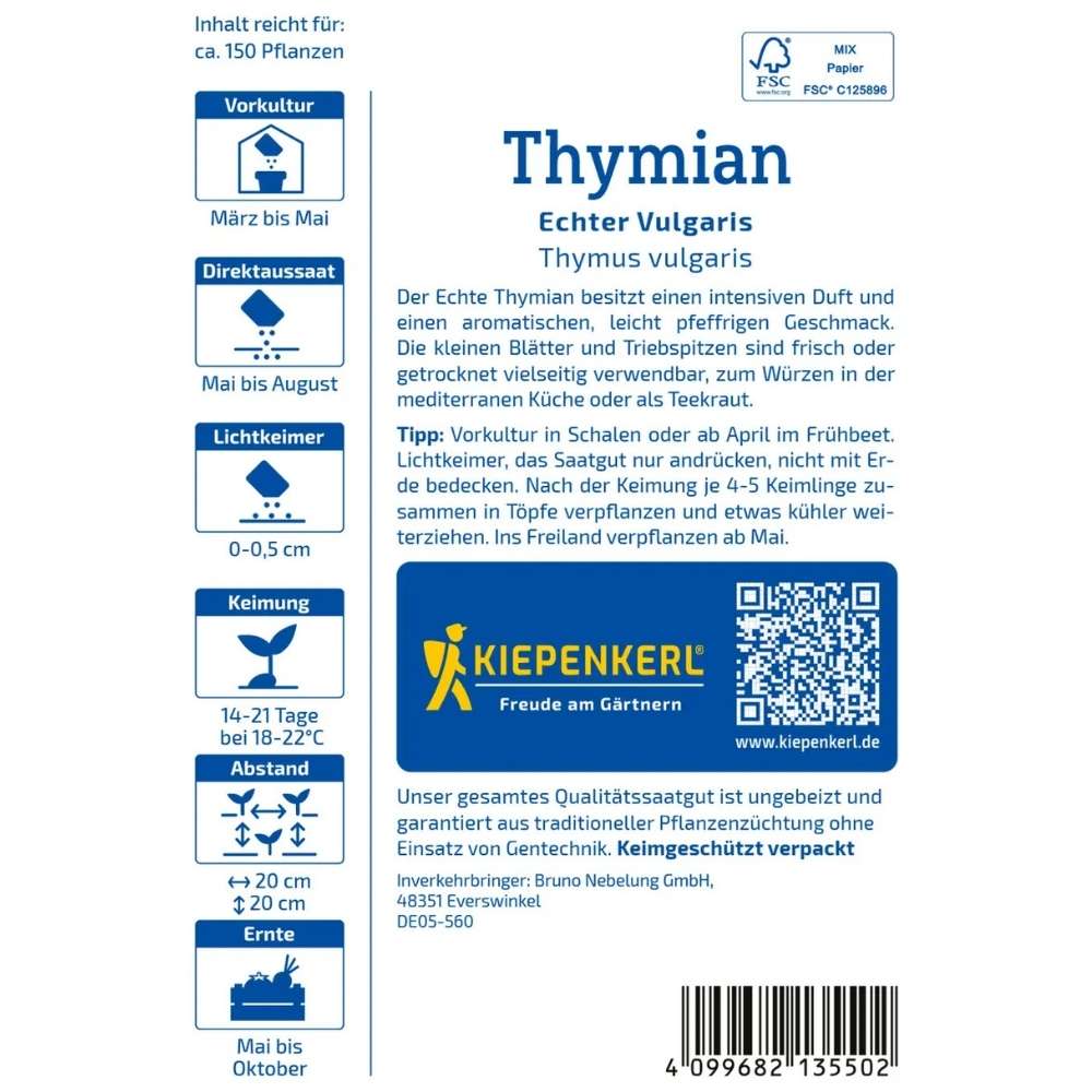 Seminte de cimbru – Thymus vulgaris, planta aromatica perena, ajunge pentru 150 Plante