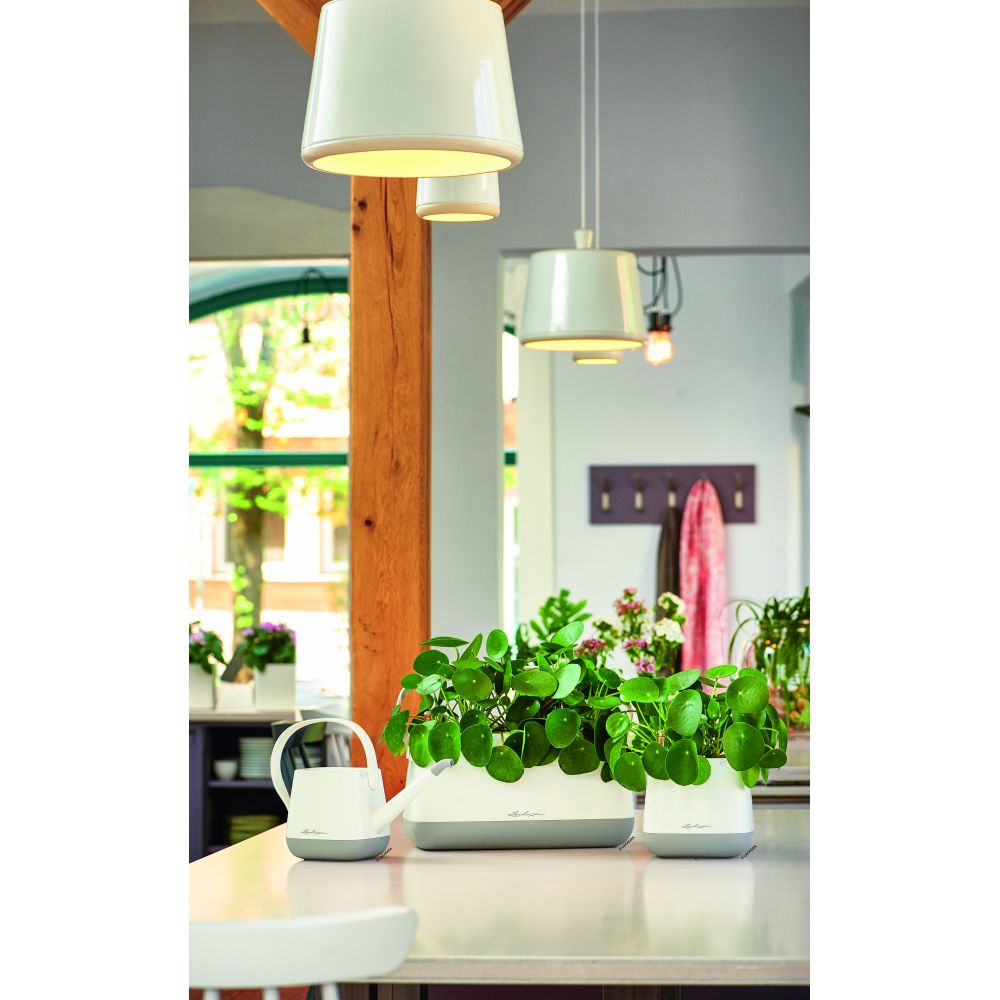 Stropitoare Lechuza YULA, 1,7 l capacitate, Alb/Gri, Protectie anti-picurare, Plastic de inalta calitate